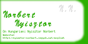 norbert nyisztor business card